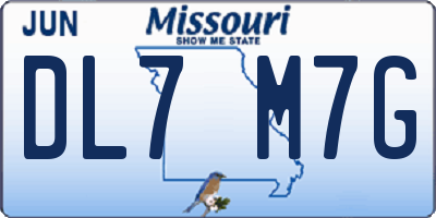 MO license plate DL7M7G