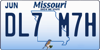 MO license plate DL7M7H
