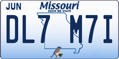 MO license plate DL7M7I
