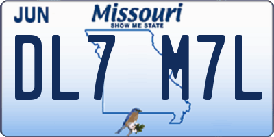 MO license plate DL7M7L