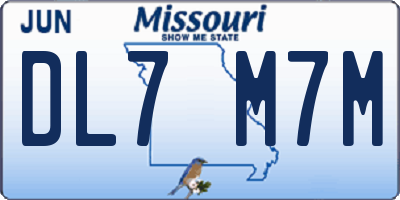 MO license plate DL7M7M