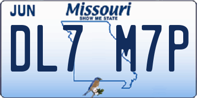 MO license plate DL7M7P