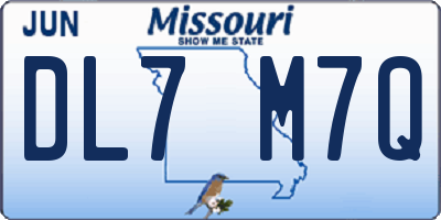 MO license plate DL7M7Q