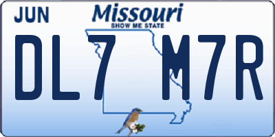 MO license plate DL7M7R