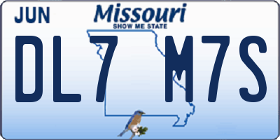 MO license plate DL7M7S