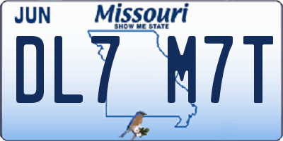 MO license plate DL7M7T