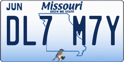MO license plate DL7M7Y