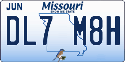 MO license plate DL7M8H