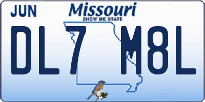 MO license plate DL7M8L