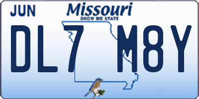 MO license plate DL7M8Y