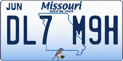 MO license plate DL7M9H
