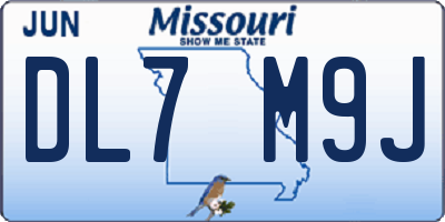 MO license plate DL7M9J