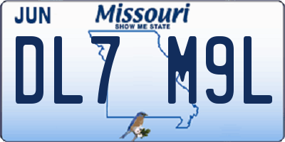 MO license plate DL7M9L