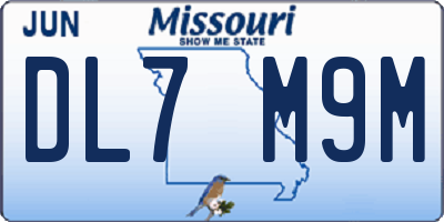 MO license plate DL7M9M