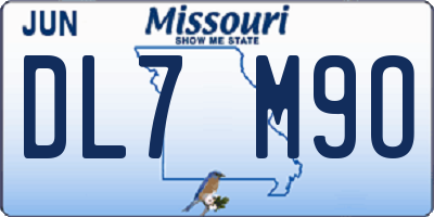 MO license plate DL7M9O