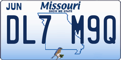 MO license plate DL7M9Q