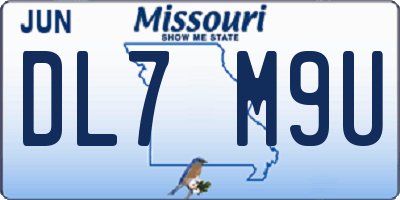 MO license plate DL7M9U