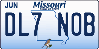 MO license plate DL7N0B
