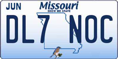 MO license plate DL7N0C