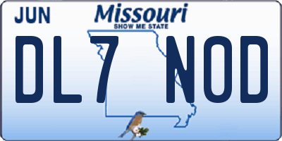 MO license plate DL7N0D