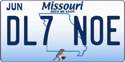 MO license plate DL7N0E