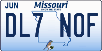 MO license plate DL7N0F
