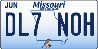 MO license plate DL7N0H