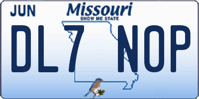 MO license plate DL7N0P