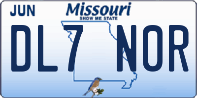 MO license plate DL7N0R