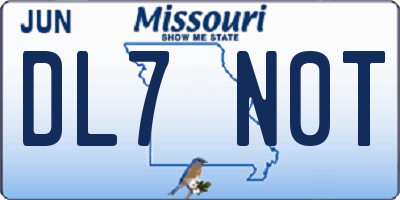 MO license plate DL7N0T