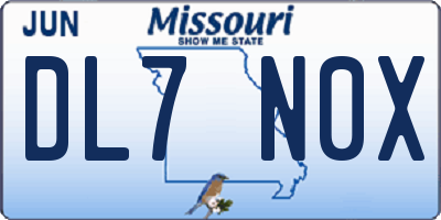 MO license plate DL7N0X
