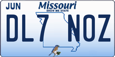 MO license plate DL7N0Z