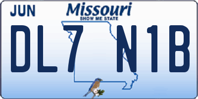MO license plate DL7N1B