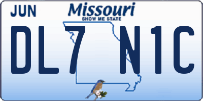 MO license plate DL7N1C