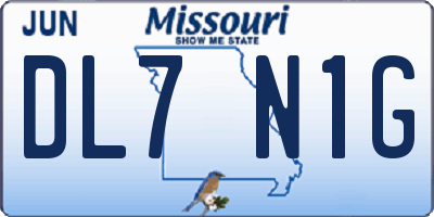 MO license plate DL7N1G