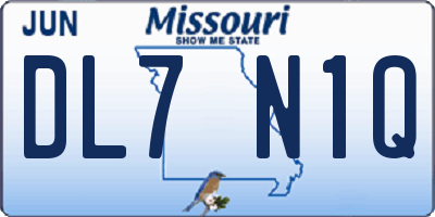 MO license plate DL7N1Q