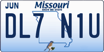 MO license plate DL7N1U