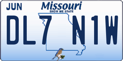 MO license plate DL7N1W