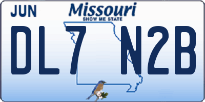 MO license plate DL7N2B