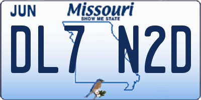 MO license plate DL7N2D