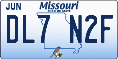 MO license plate DL7N2F