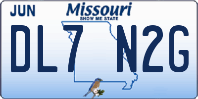 MO license plate DL7N2G