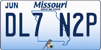 MO license plate DL7N2P