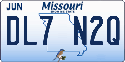 MO license plate DL7N2Q