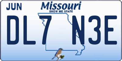 MO license plate DL7N3E