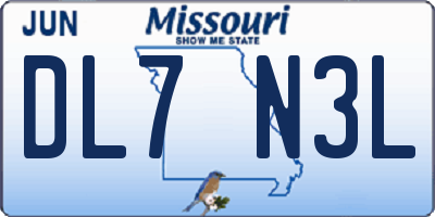 MO license plate DL7N3L