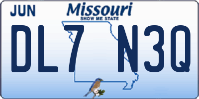 MO license plate DL7N3Q