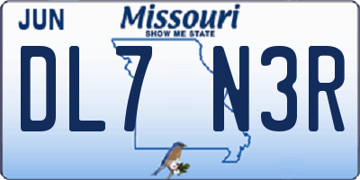 MO license plate DL7N3R