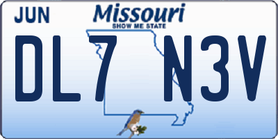 MO license plate DL7N3V