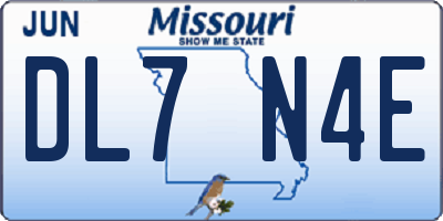 MO license plate DL7N4E